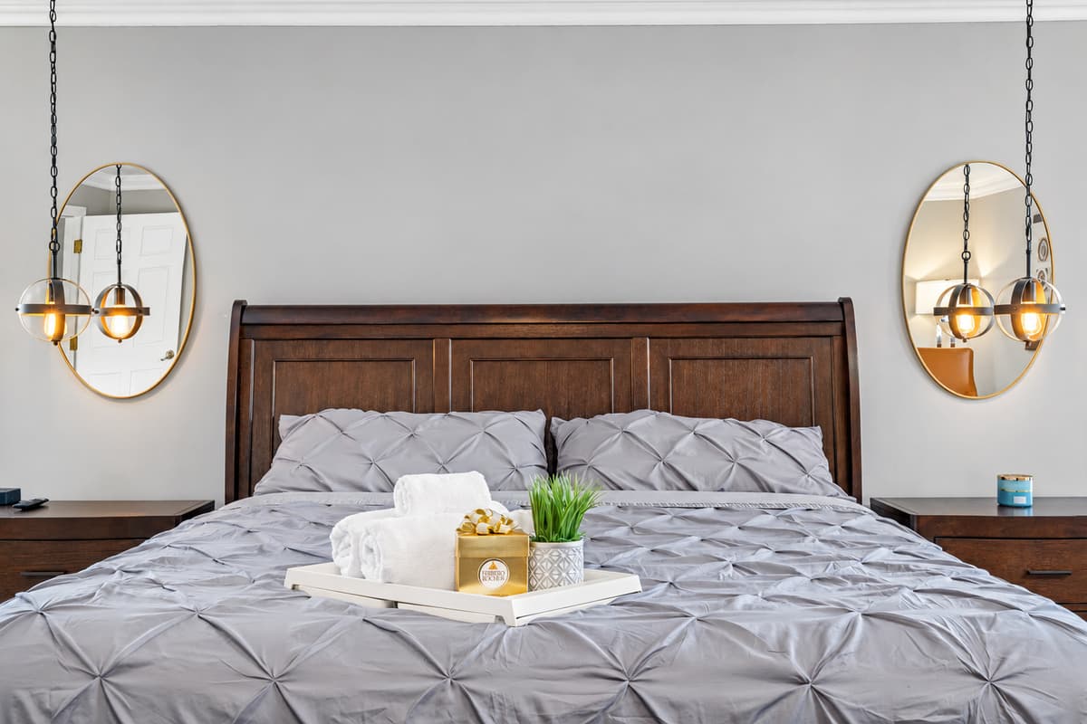 A symphony of chic design and cozy comfort, our bedroom is your private escape from the world.