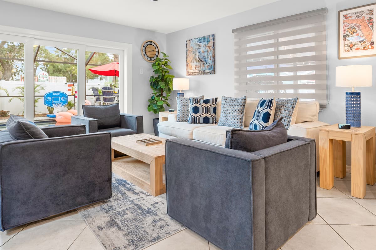 Living Room at Flamingo Palms.