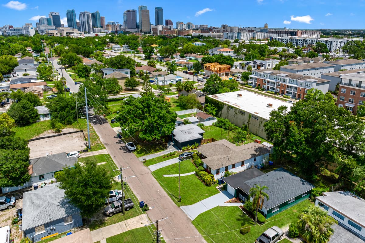 Aerial view of the neighborhood