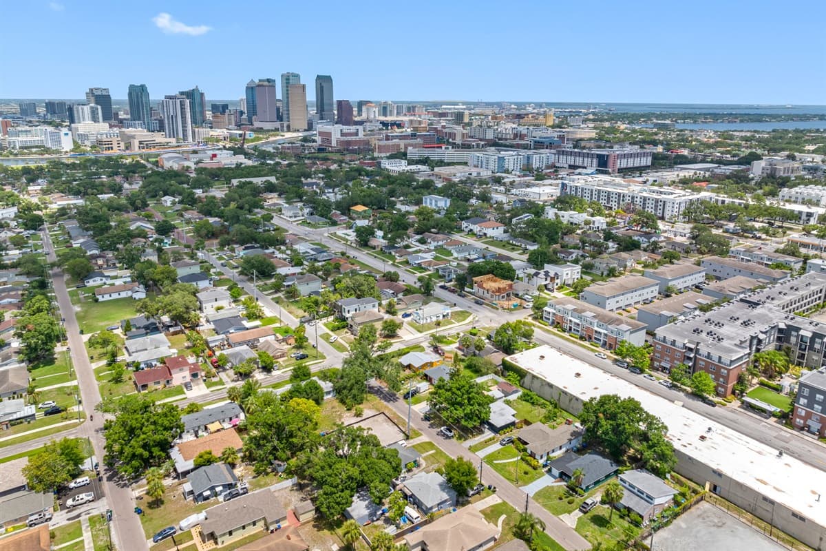Aerial view of the neighborhood