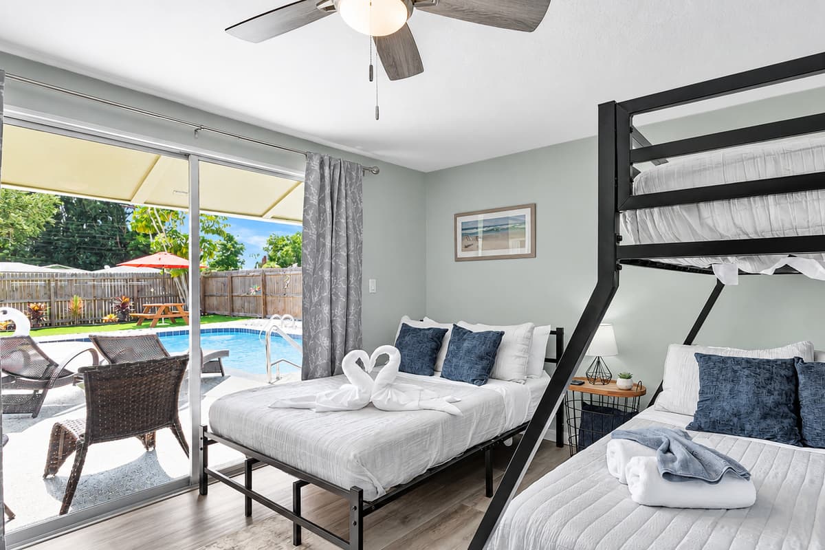 With a convenient sliding door, you have direct access to the patio and pool area, where relaxation and fun await.