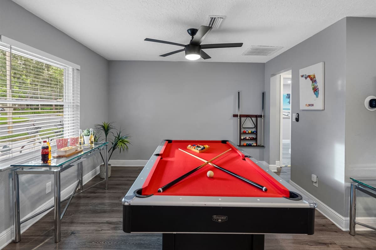 Switch from a casual game of pool to fast-paced ping pong in seconds—this room is ready for friendly competition.