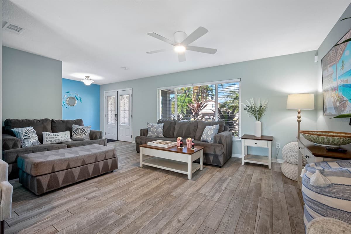 A thoughtful blend of contemporary design and homey touches creates the ideal vacation atmosphere.
