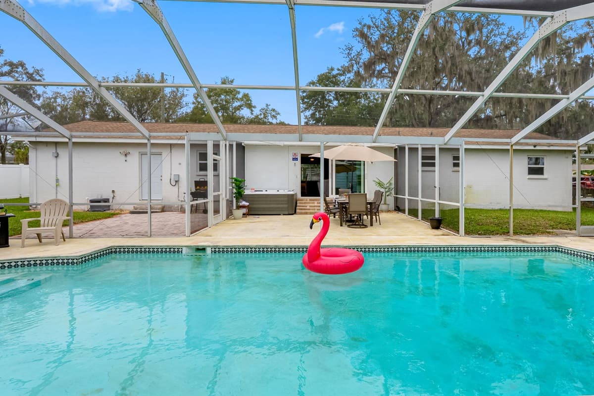 Take a dip in this beautifully maintained pool, perfect for relaxation or play.