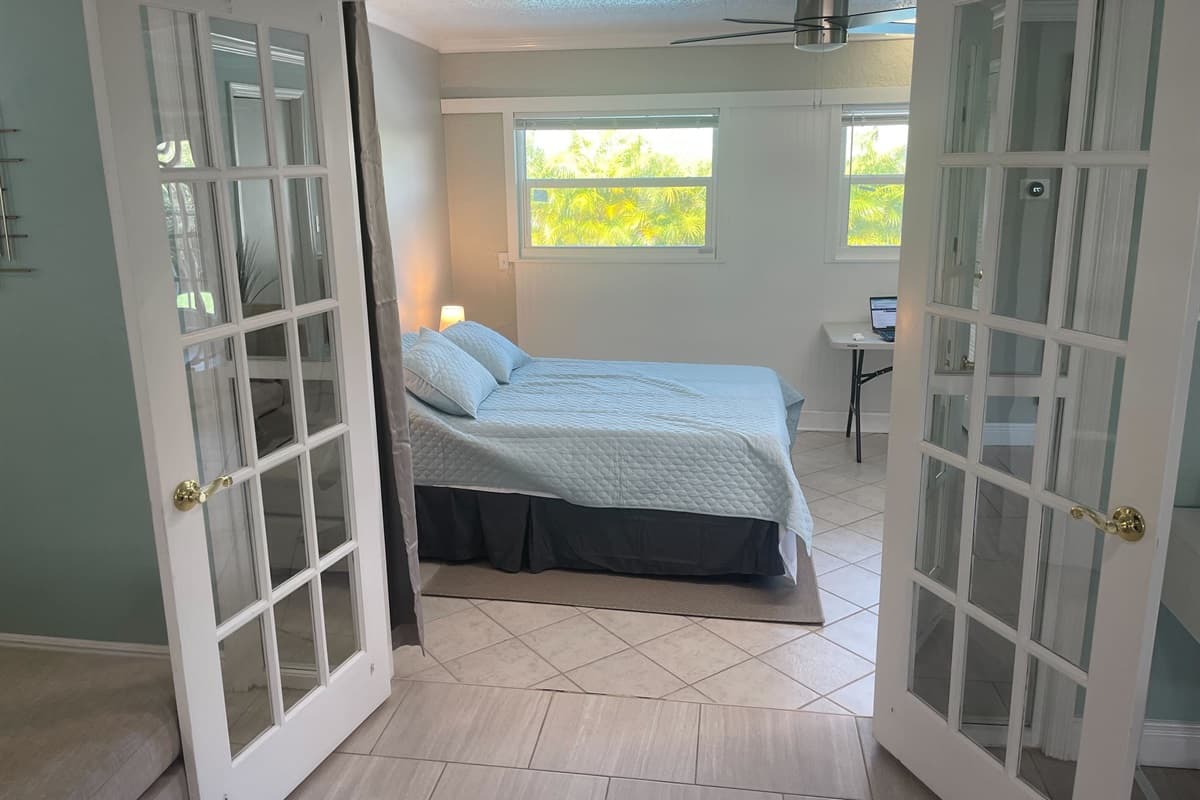 This bedroom provides the perfect retreat.