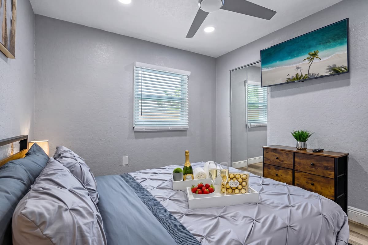 Have an amazing sleep in our stunning bedroom with comfortable queen size bed. Feel safe and secured and sleep comfortably during your stay with us. 
