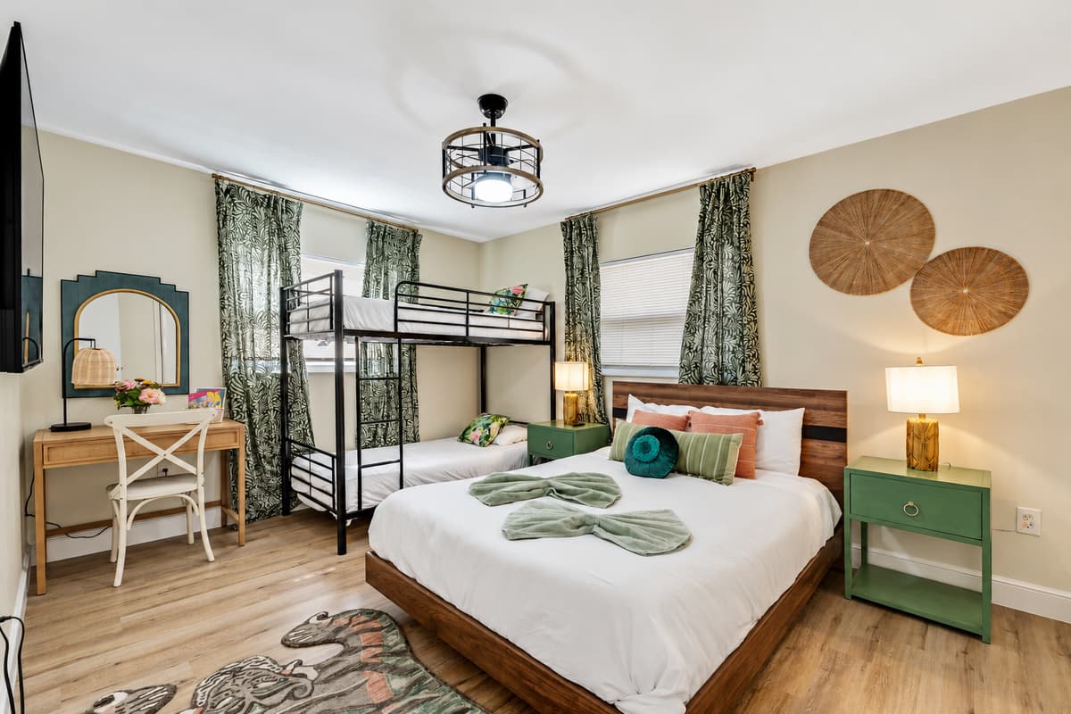 This room is thoughtfully designed to offer flexible sleeping options, ensuring it can comfortably host guests or family members with different preferences.