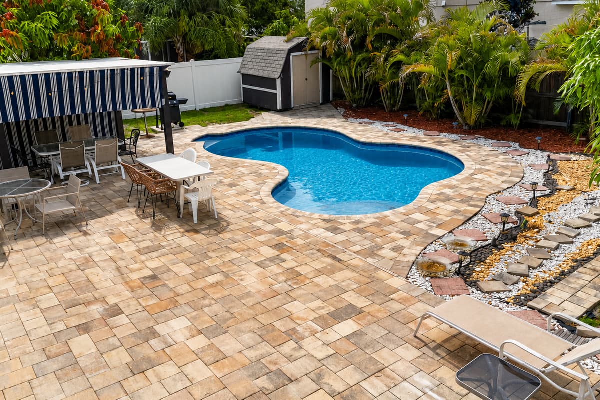 Enjoy ample space for swimming, lounging, dining, and entertaining in your own private oasis.
