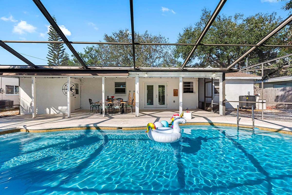 Well-designed outdoor setup with thoughtful touches, this outdoor oasis is truly a highlight of the property