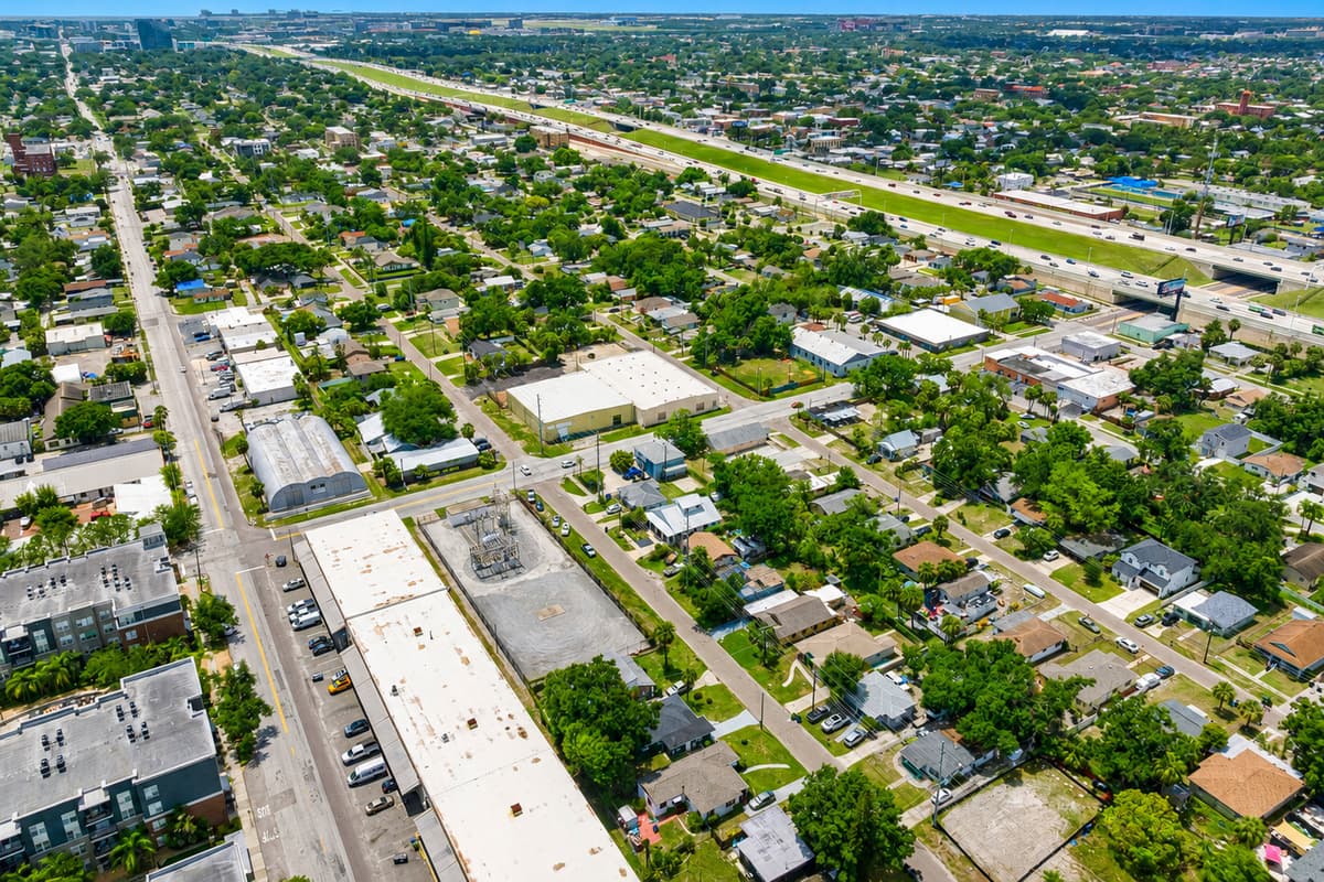 Aerial view of the neighborhood