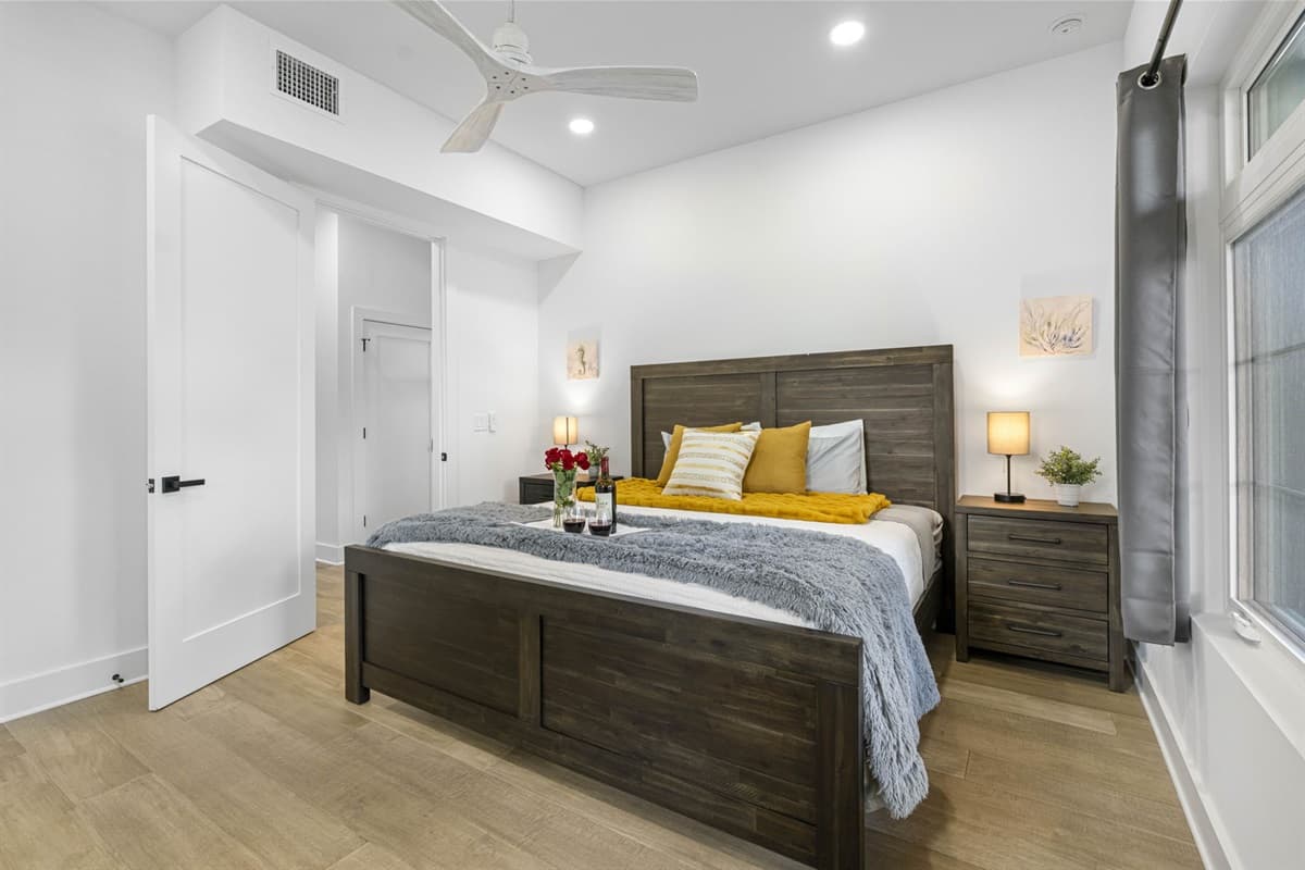 King bed offering comfort and space with stylish design.
