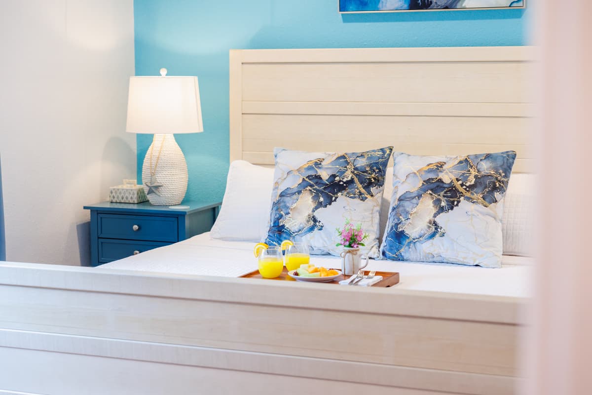 Bedroom details at Flamingo Palms.