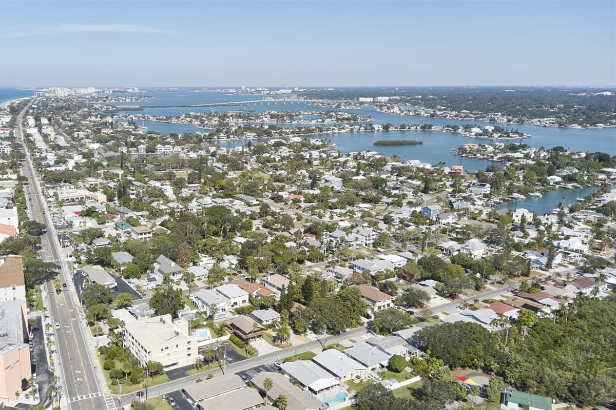 Aerial view of the neighborhood.
