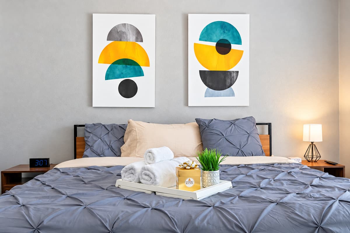 Whether you're enjoying a lazy morning or settling in for a restful night's sleep, our bedroom is the perfect place to recharge and rejuvenate.