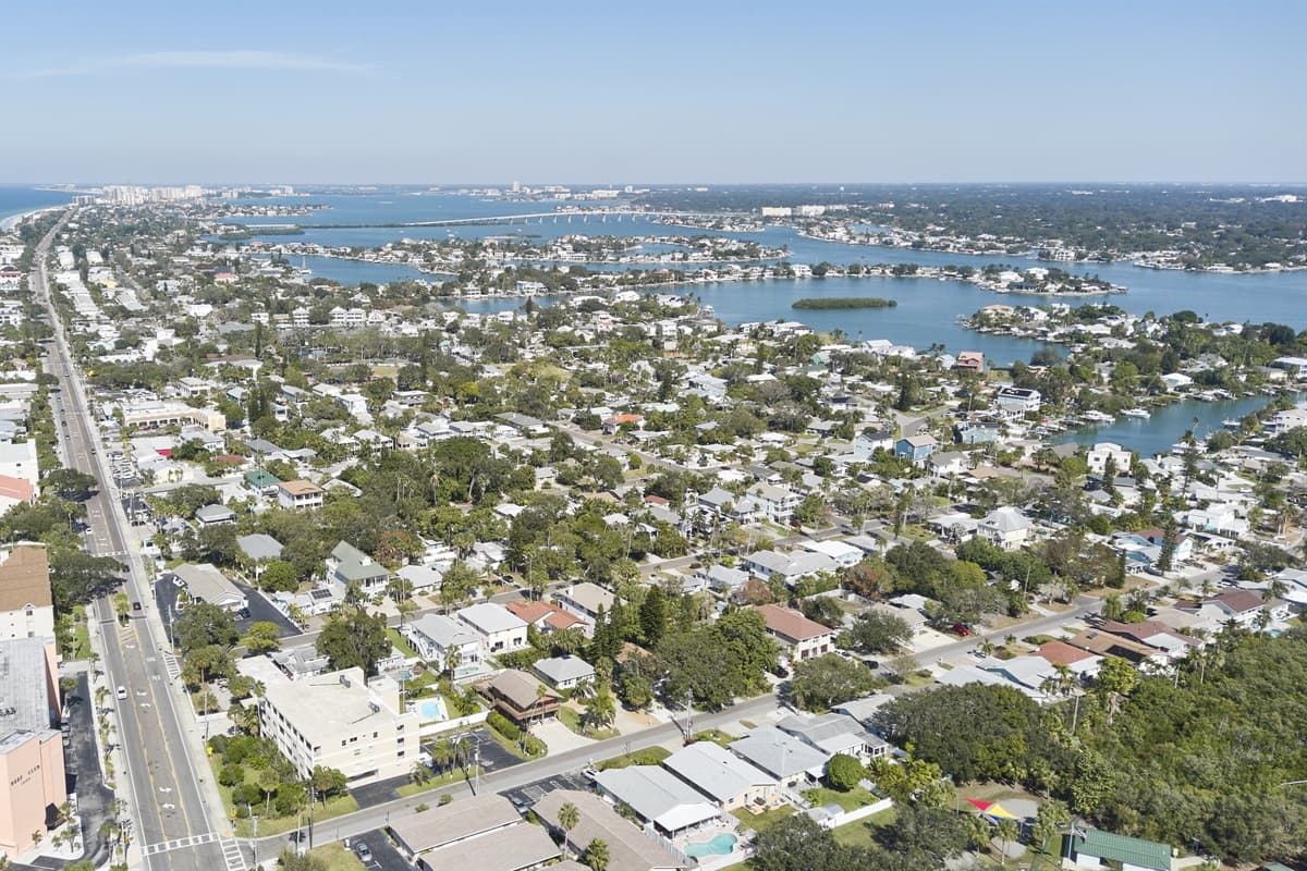 Aerial view of the neighborhood.