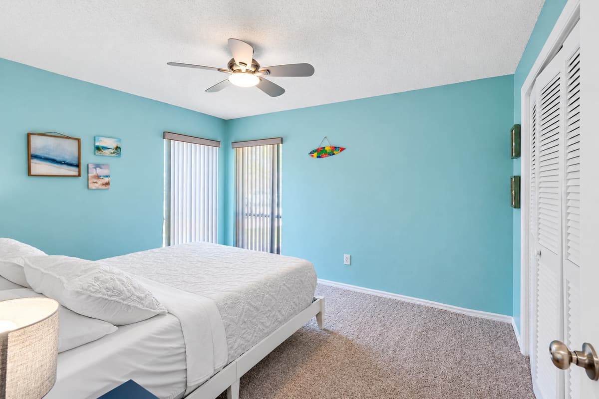 Soft, carpeted floors add warmth and comfort underfoot, making it a pleasure to start your day or wind down each evening.