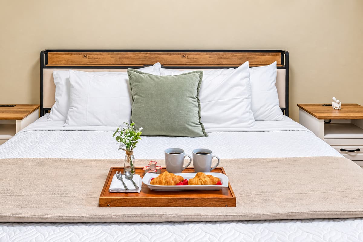 Enjoy a peaceful stay in this well-appointed room with a plush king bed.