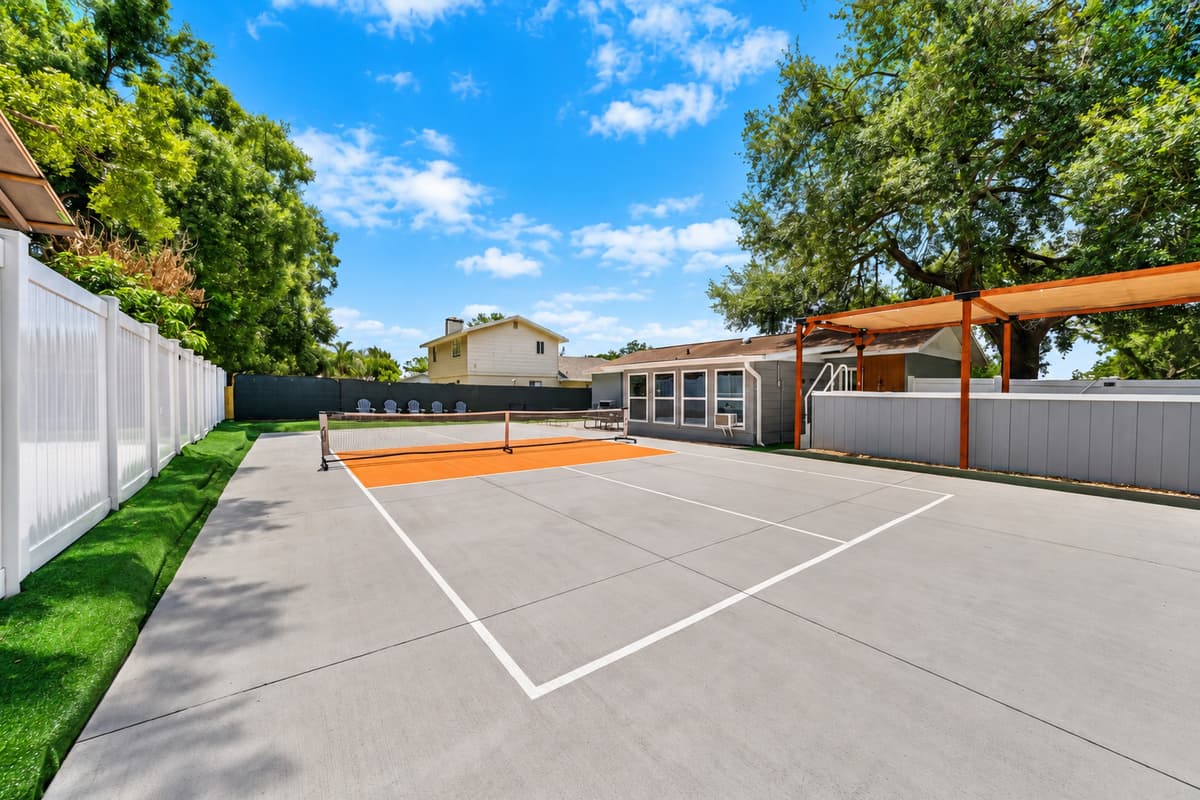 Perfect your backhand or play a friendly match on this exclusive court.