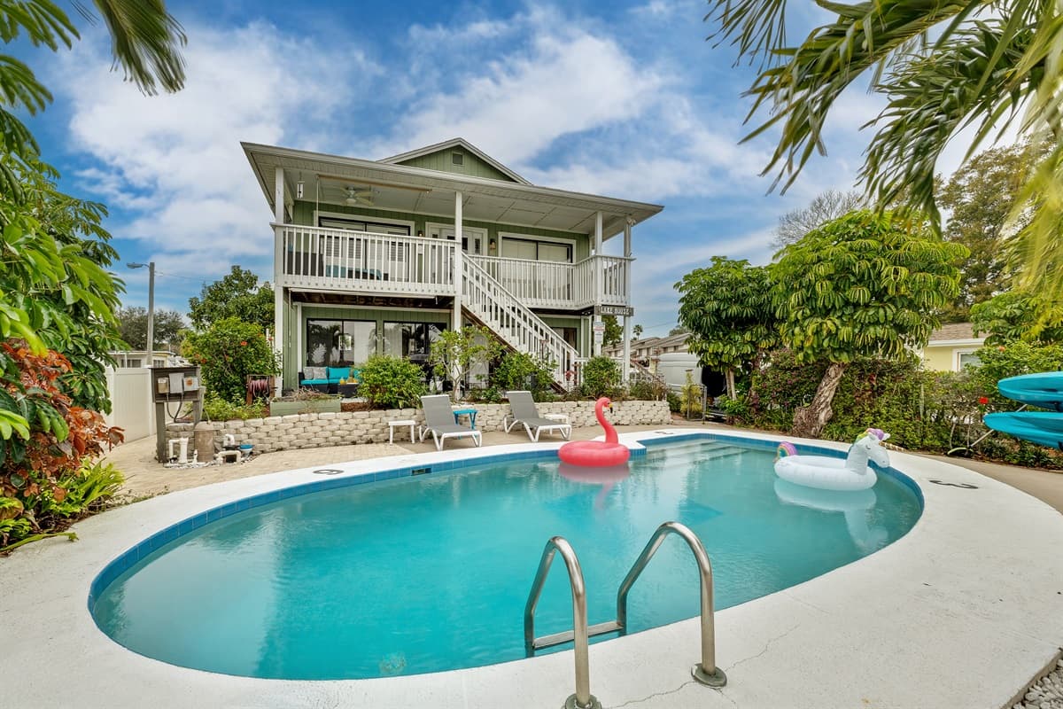 Dive into the welcoming waters of our pool, offering a refreshing escape on sunny days. 
