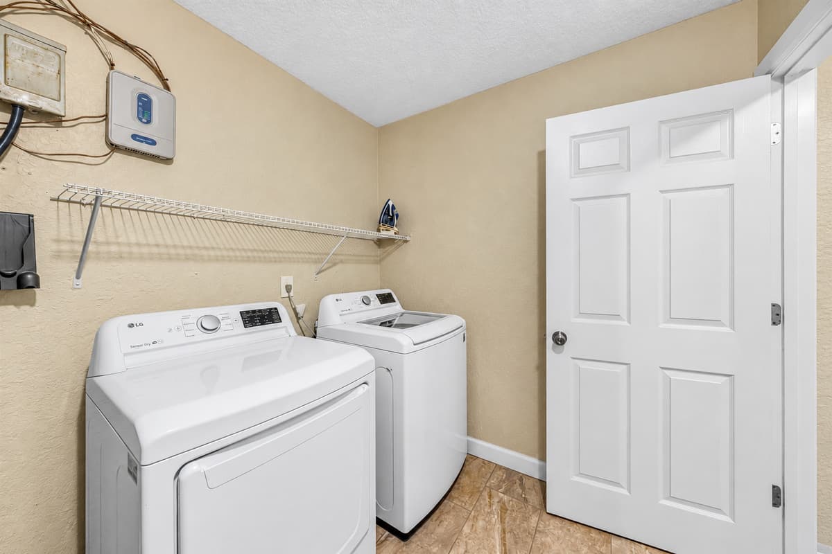 Laundry room with washer and dryer—perfect for longer stays and added convenience.
