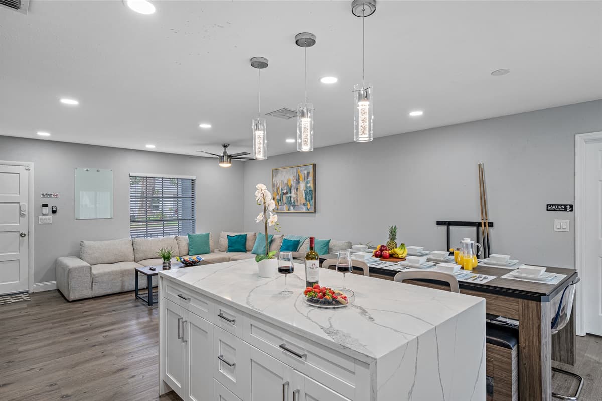 Want to join the happenings while making the food for the family? Our open concept will let you multi-task! Have the best time with your loved ones! Send us a message!
