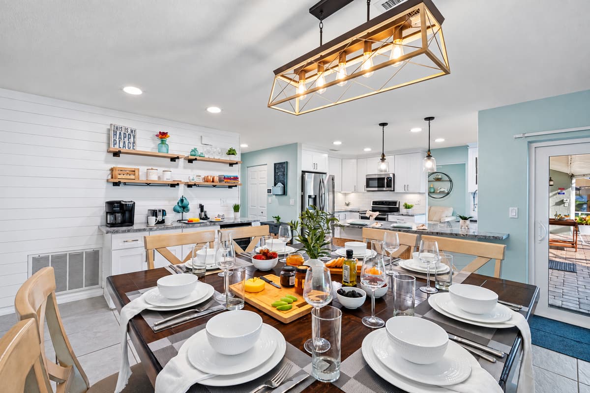 Enjoy a bright and spacious dining area that flows seamlessly into the kitchen for easy entertaining.