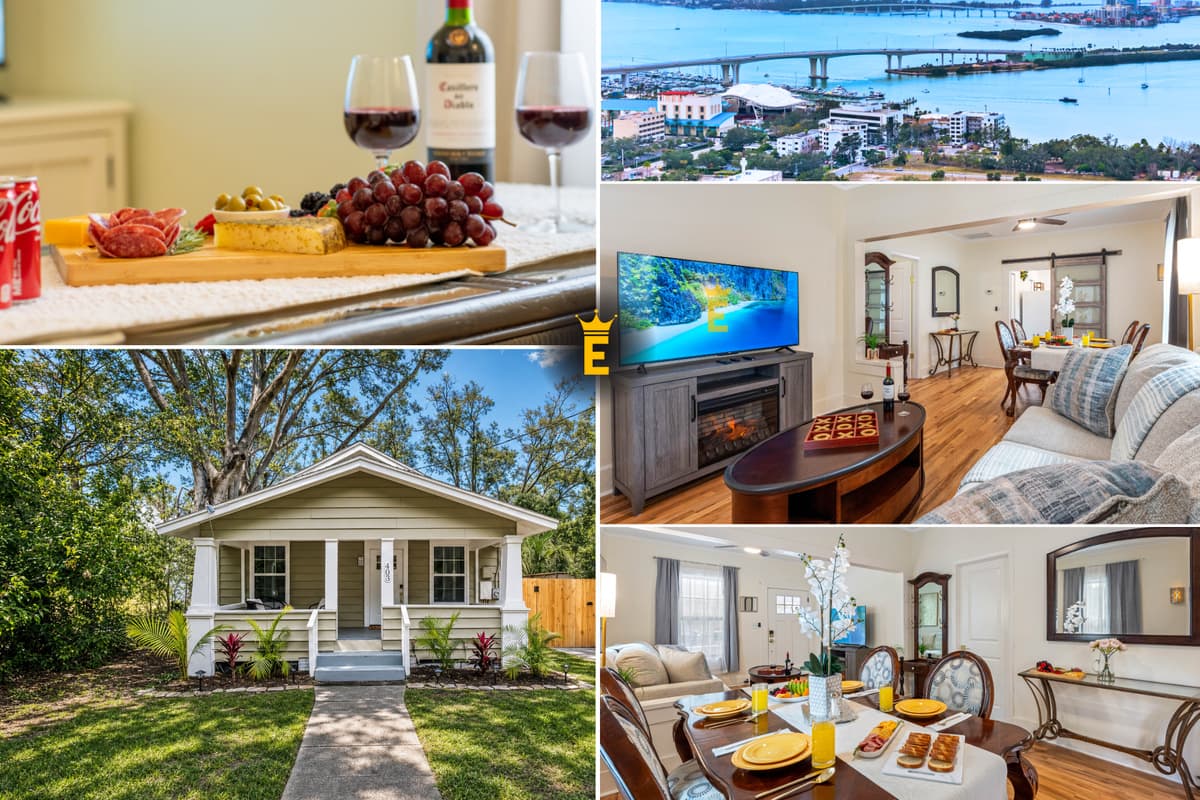 Everything you're hoping for is already inside. | Two bedrooms, a full kitchen, a fireplace lounge and the Gulf eight minutes out. Nothing here is staged for the photo — it is exactly what you walk into, doors unlocked, lights on, trip already started.