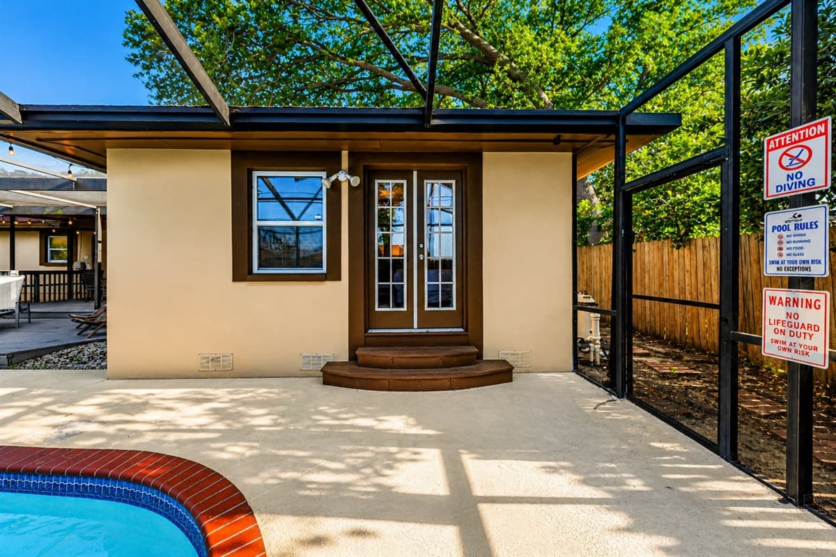Private screened pool area with easy access to the patio and outdoor living spaces.