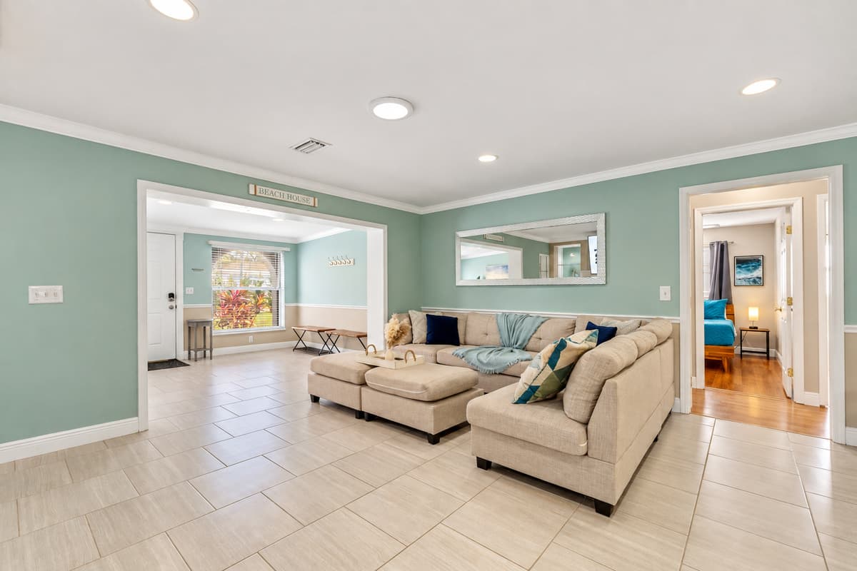 This living room is a sanctuary where cherished family moments come to life.