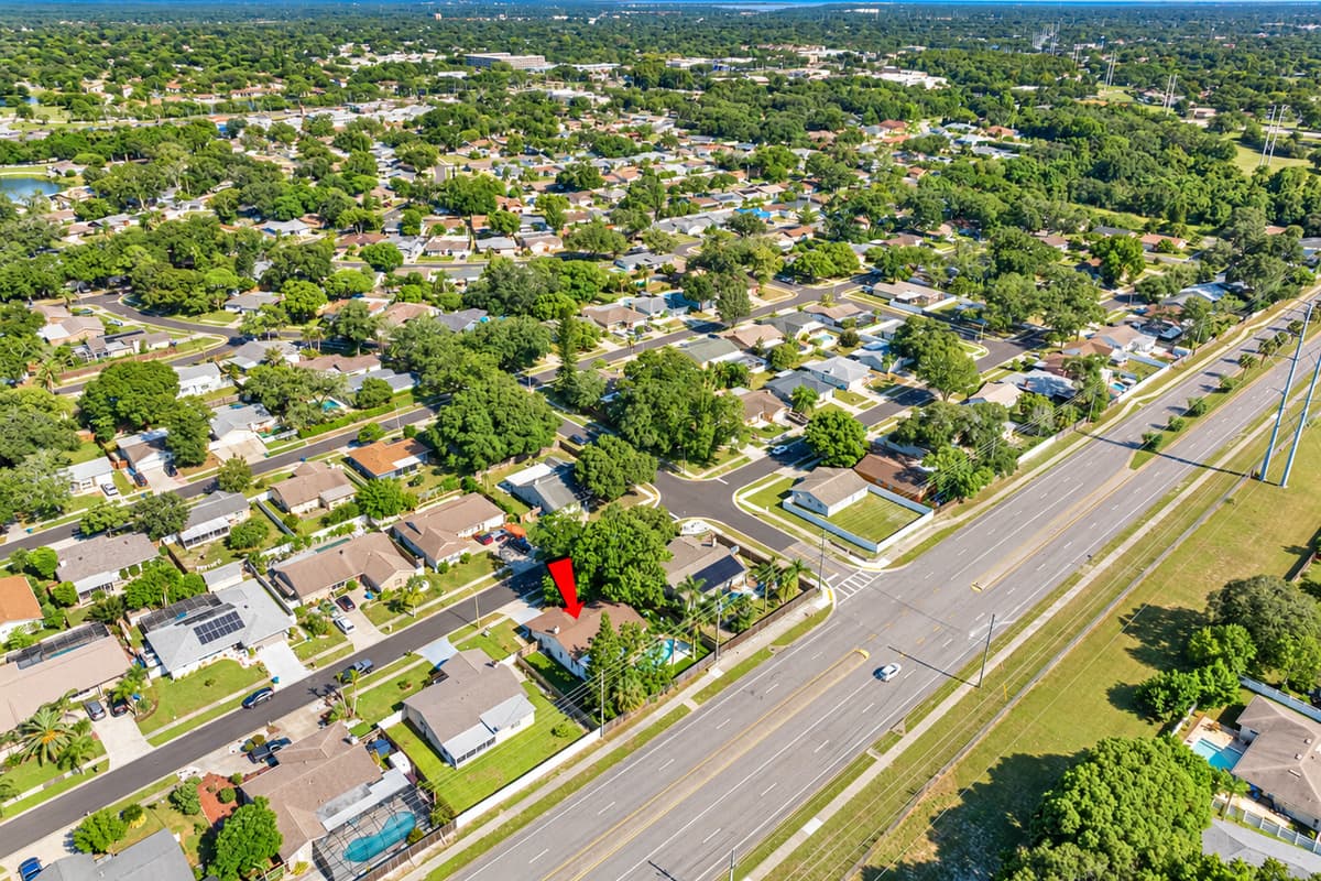 Aerial view of the neighborhood.