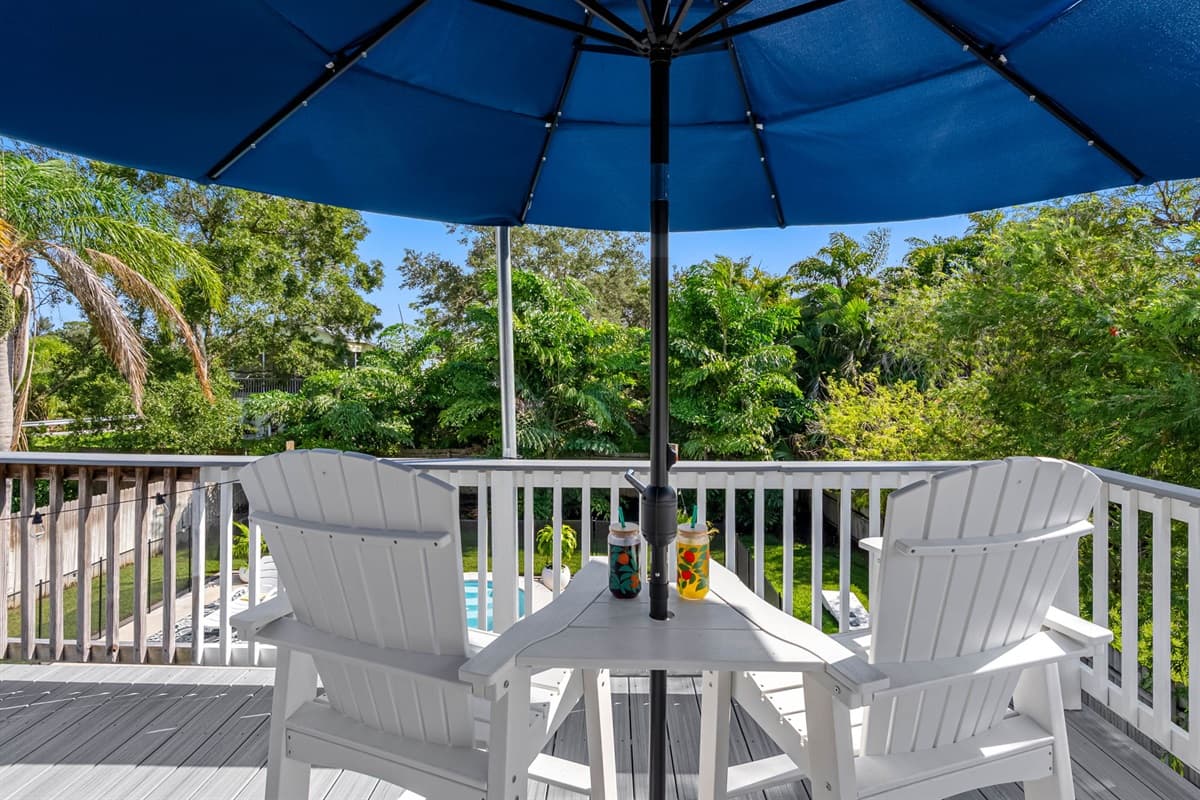 Elevated for privacy, this deck offers refreshing breezes and a peaceful spot to unwind.