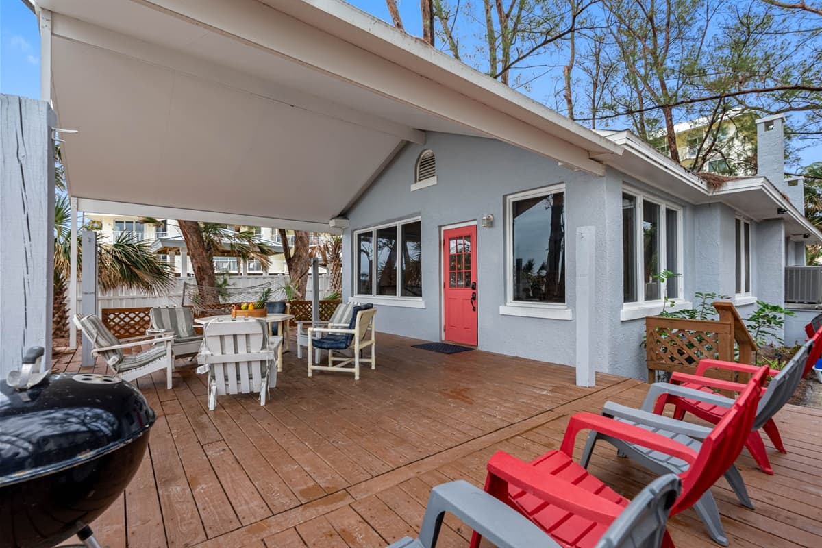 The patio is truly one of its crown jewels, offering a serene and picturesque setting that invites you to relax and unwind.