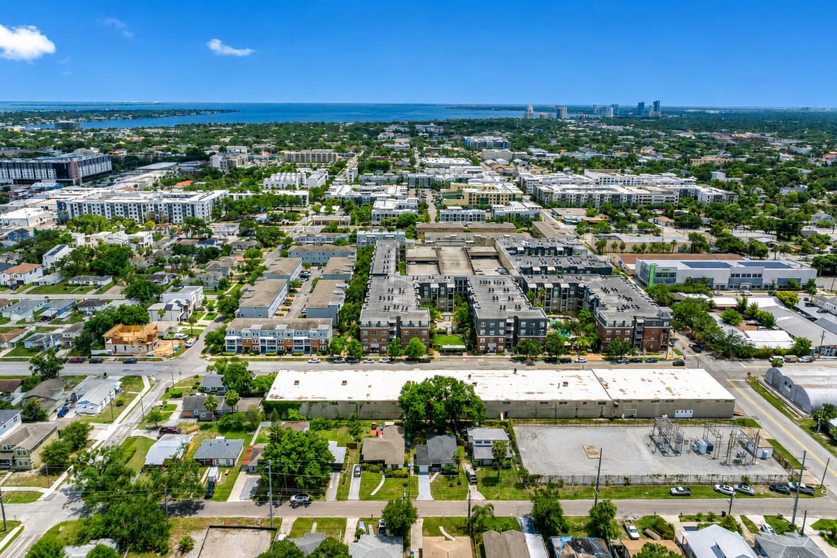 Aerial view of the neighborhood