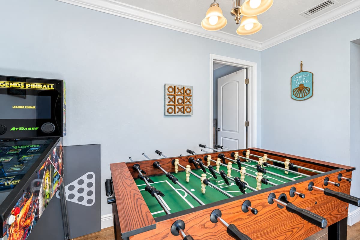 The game room is equipped with a variety of entertainment options to suit all ages and interests, ensuring that everyone has a great time.