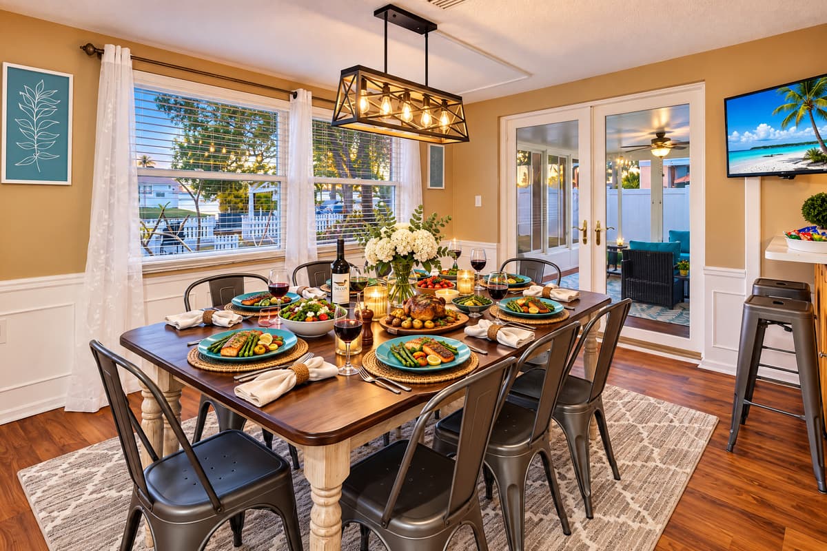 Share great stories with family and friends while having amazing meals in this lovely dining area! This is the best time to catch up! Inquire now!