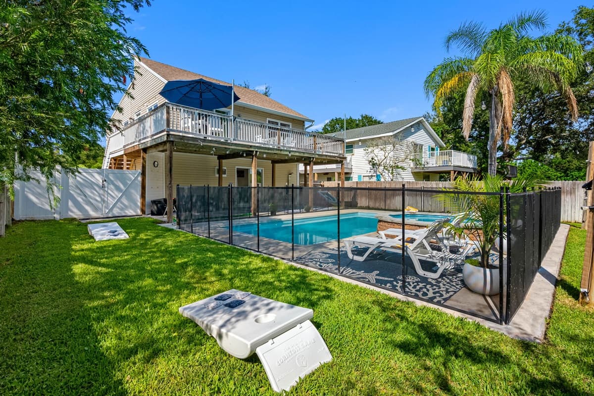 A backyard built for entertaining, from grilling to games.