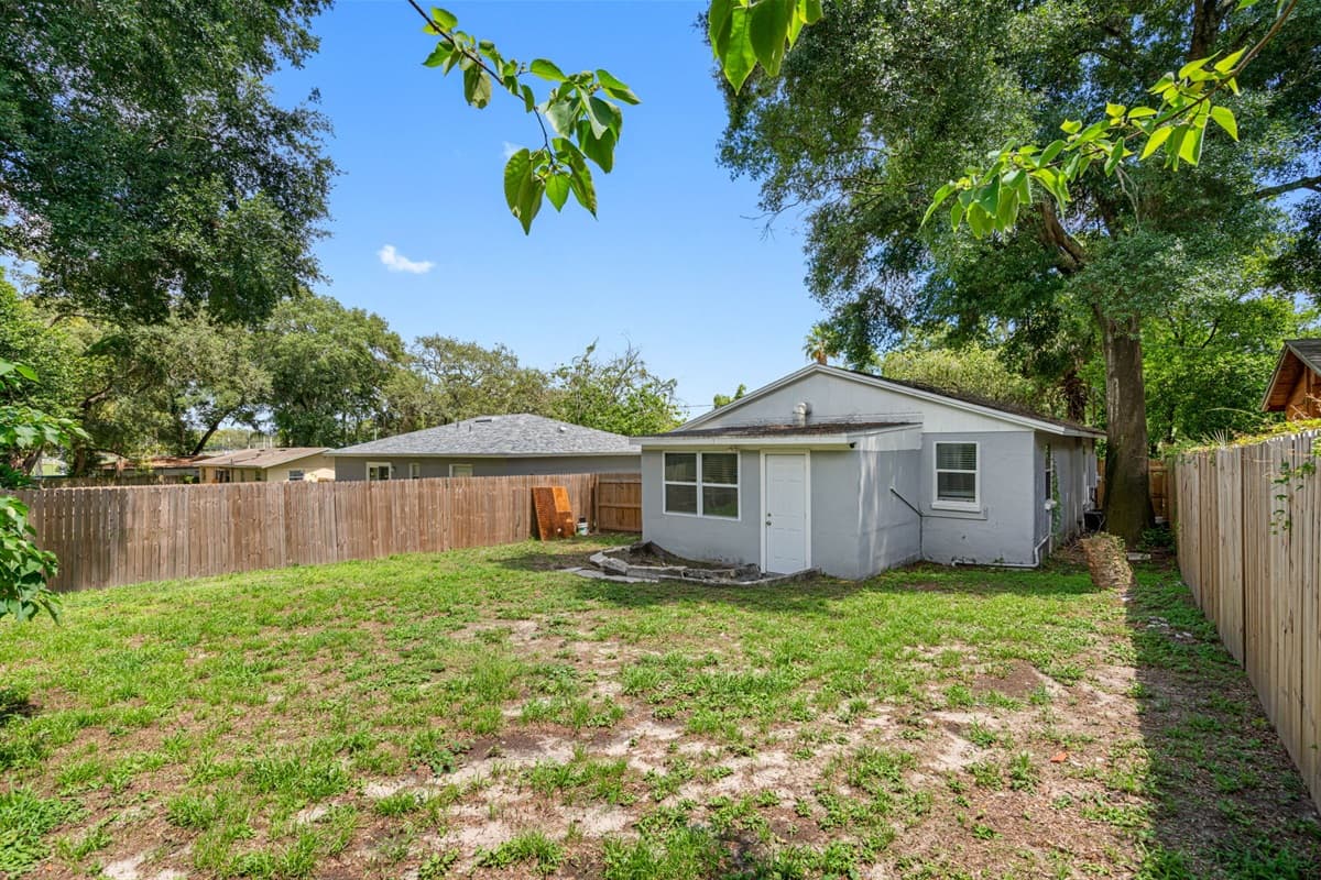 Fully fenced backyard