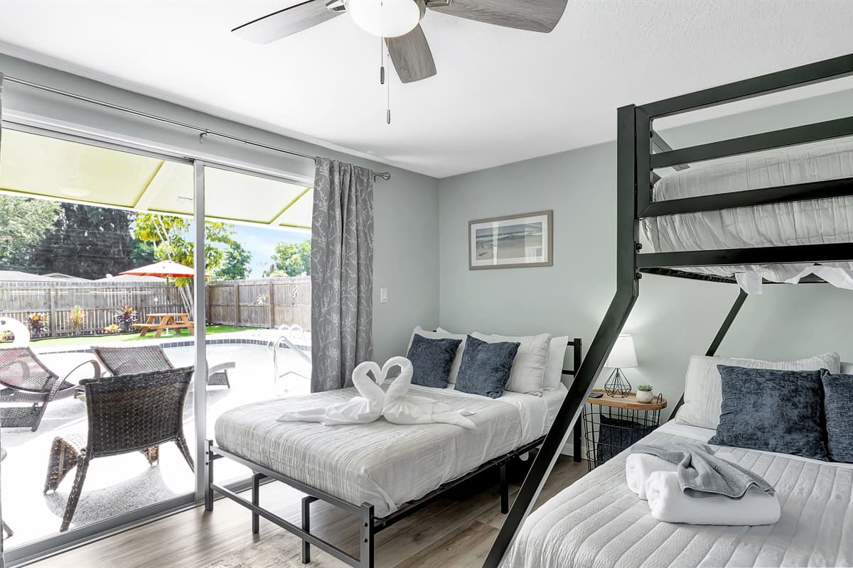 With a convenient sliding door, you have direct access to the patio and pool area, where relaxation and fun await.