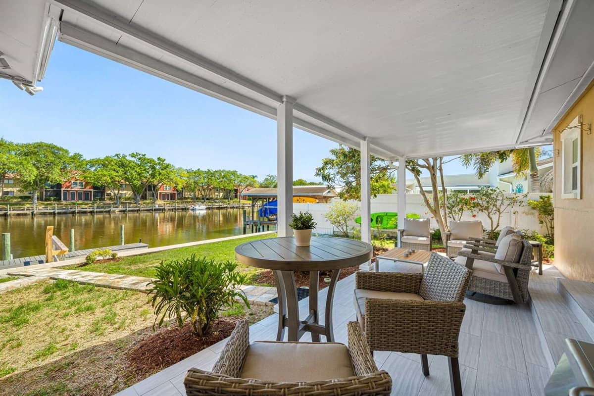 Patio area where you can enjoy a barbeque with friends and family outdoors! Have amazing grilled steak and enjoy the wonderful view! Send us a message now!