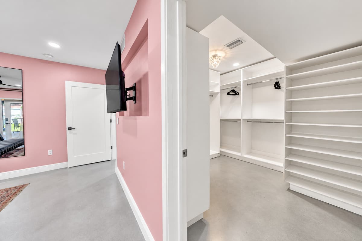 Close the door, drop the bag in the closet, and the room becomes yours.