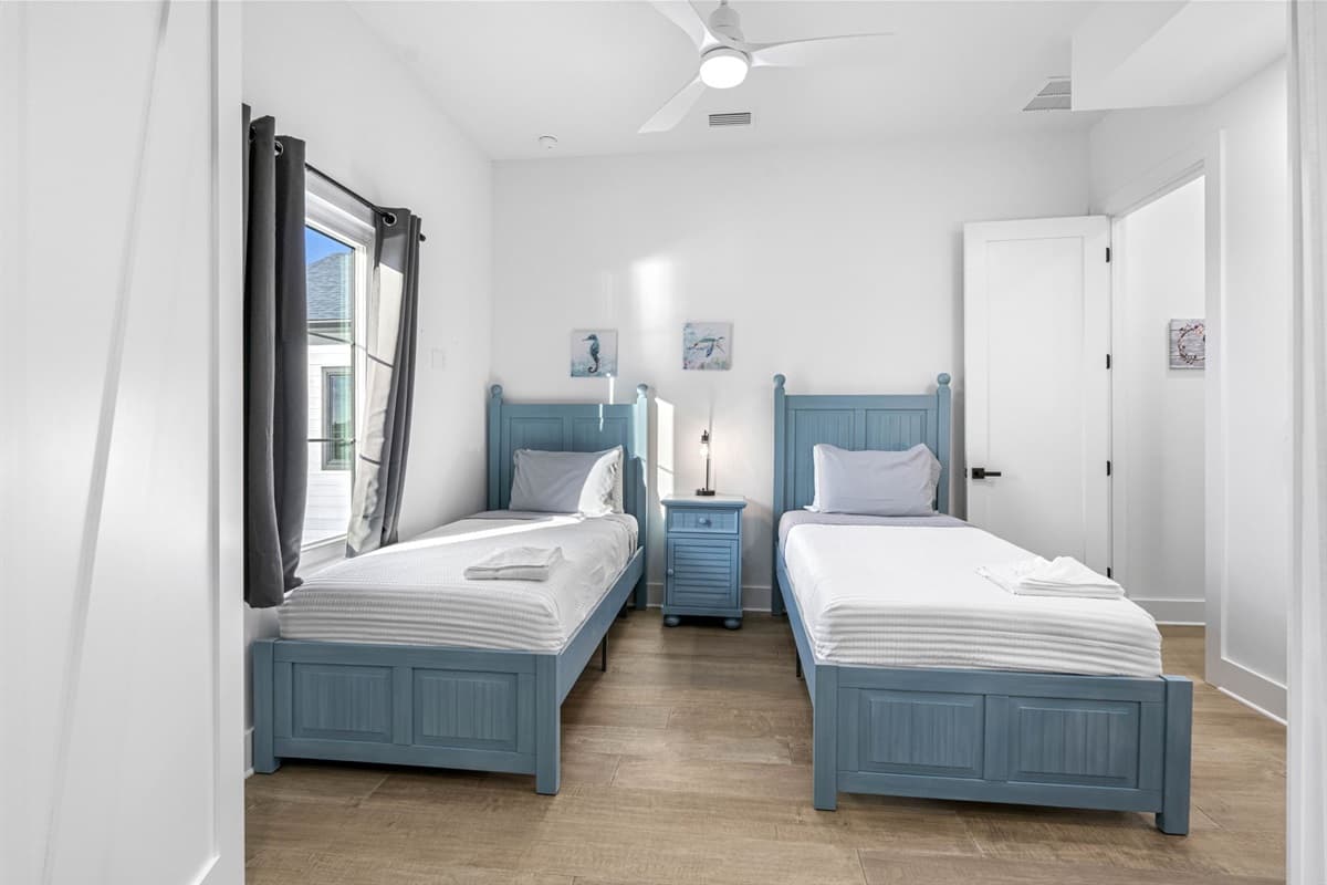 The room is thoughtfully decorated with neutral tones and subtle accents to create a calming atmosphere.