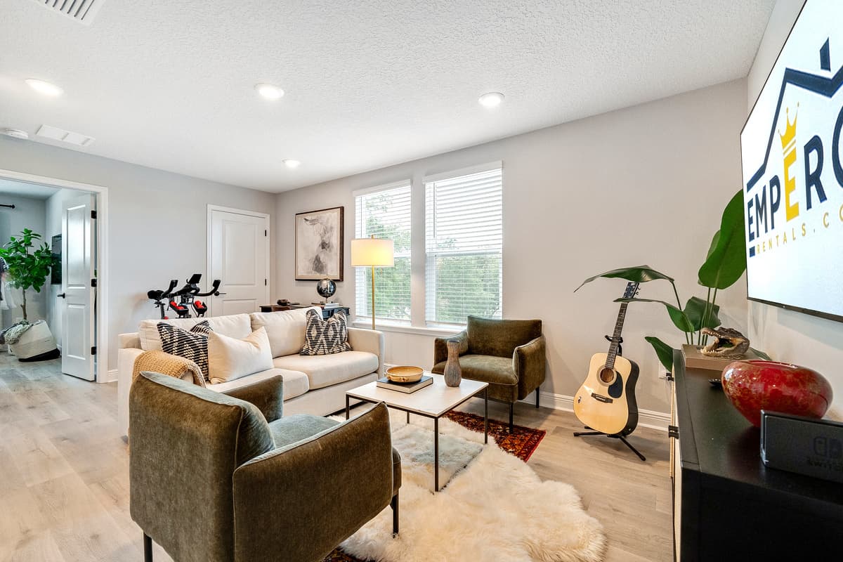 Sink into the plush cushions of the oversized sofa.