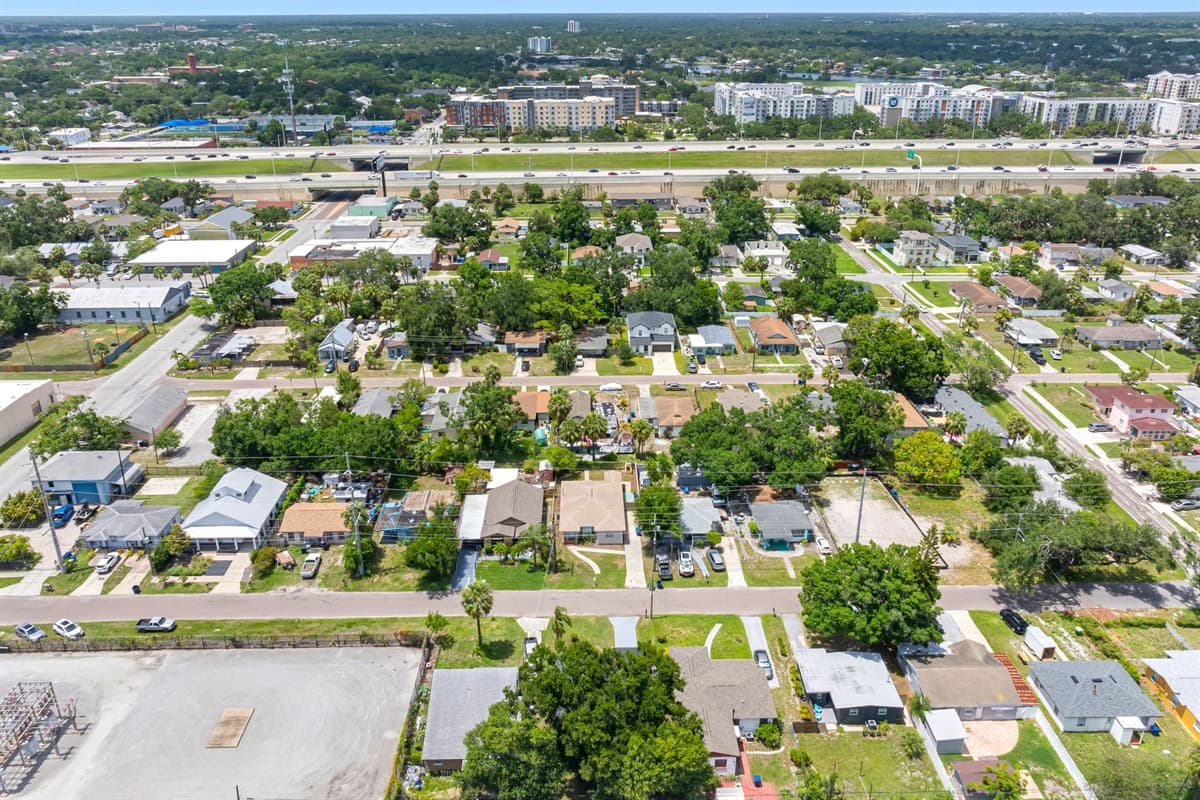 Aerial view of the neighborhood
