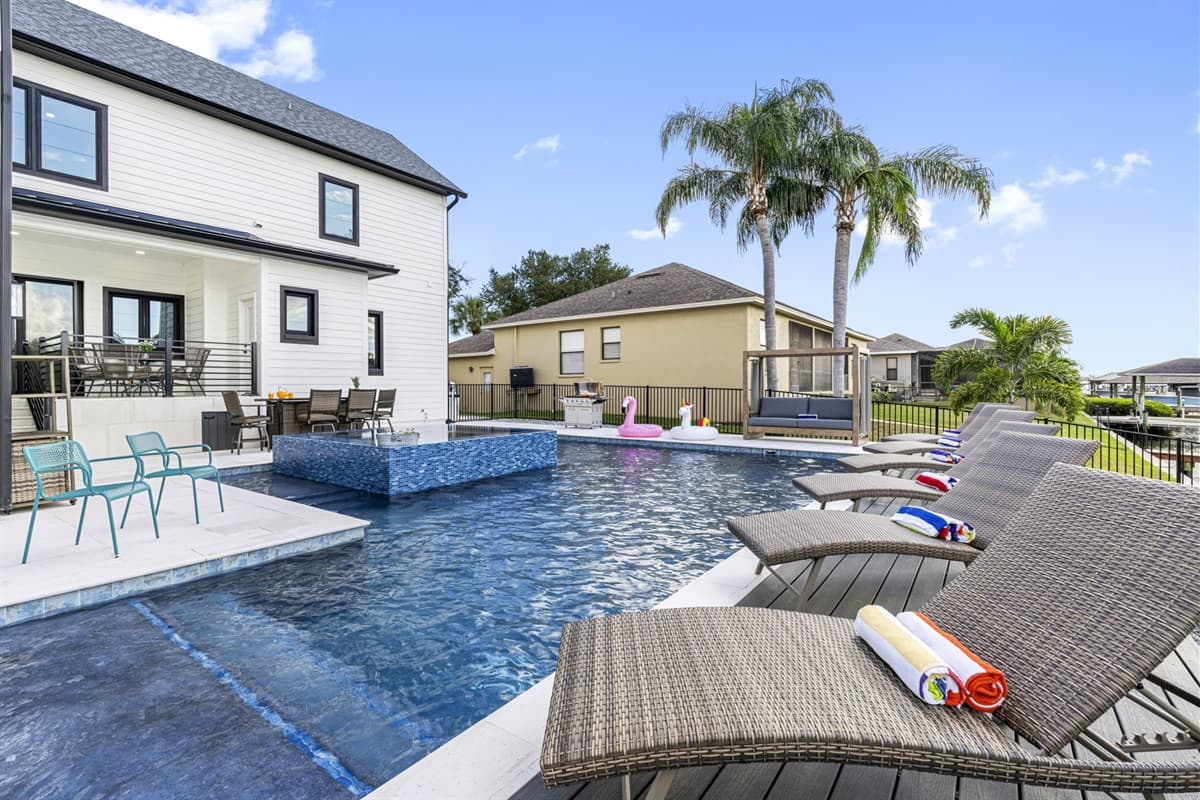 Step into your own private oasis with the villa's stunning pool, the perfect centerpiece for outdoor enjoyment.