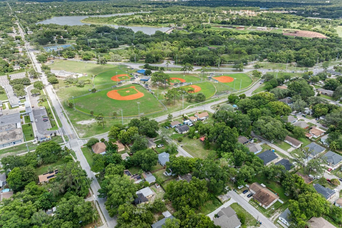 Aerial view of the neighborhood