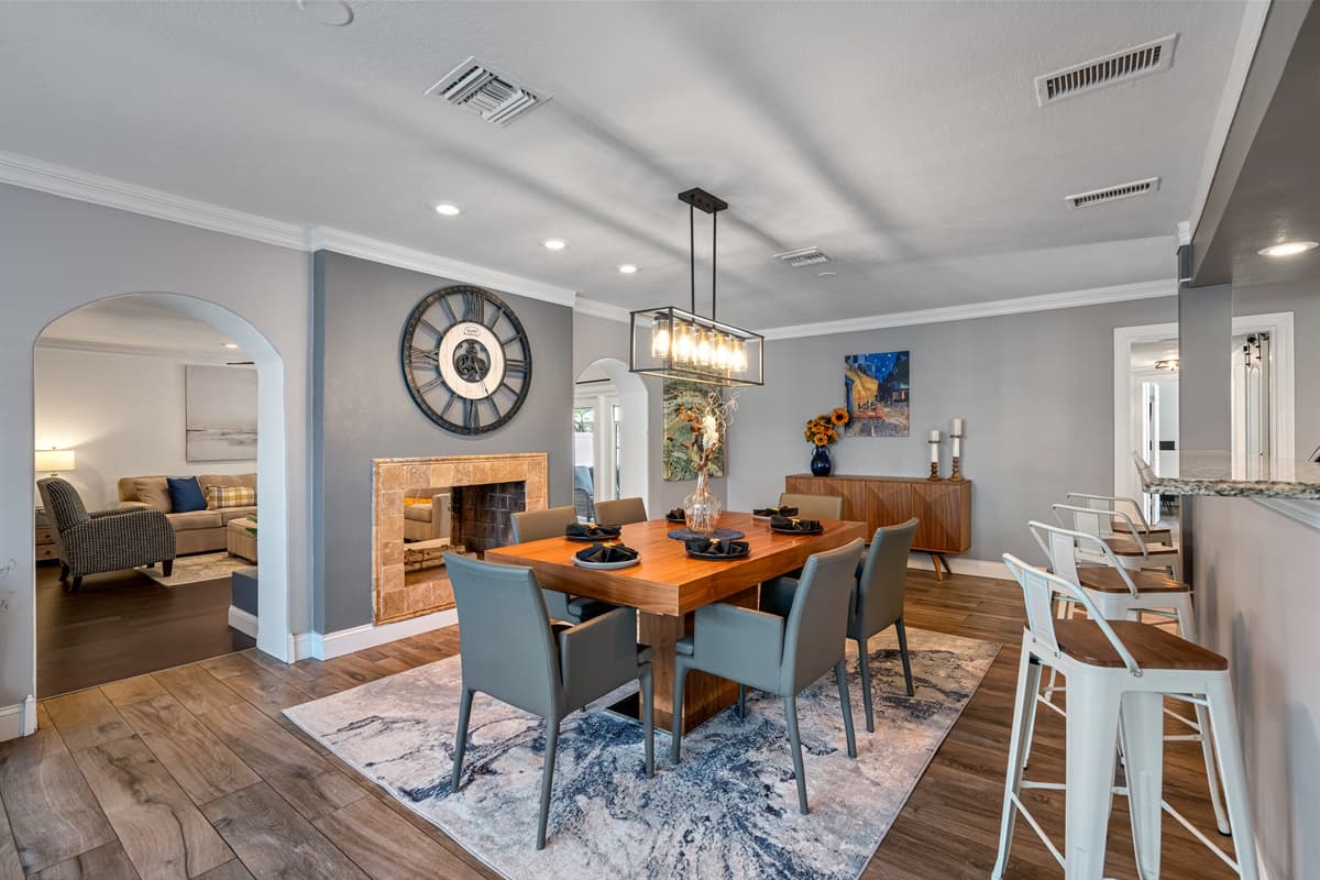 Whether you're hosting a dinner party or enjoying a family meal, savor the ambiance of this exquisite space.