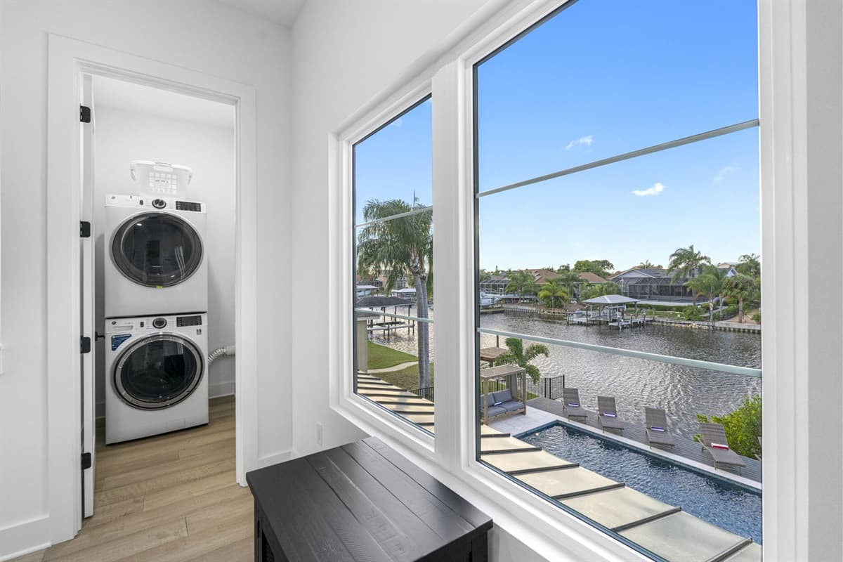 This villa is thoughtfully designed to meet the needs of modern travelers, featuring not one, but two separate laundry areas that provide exceptional convenience and functionality.