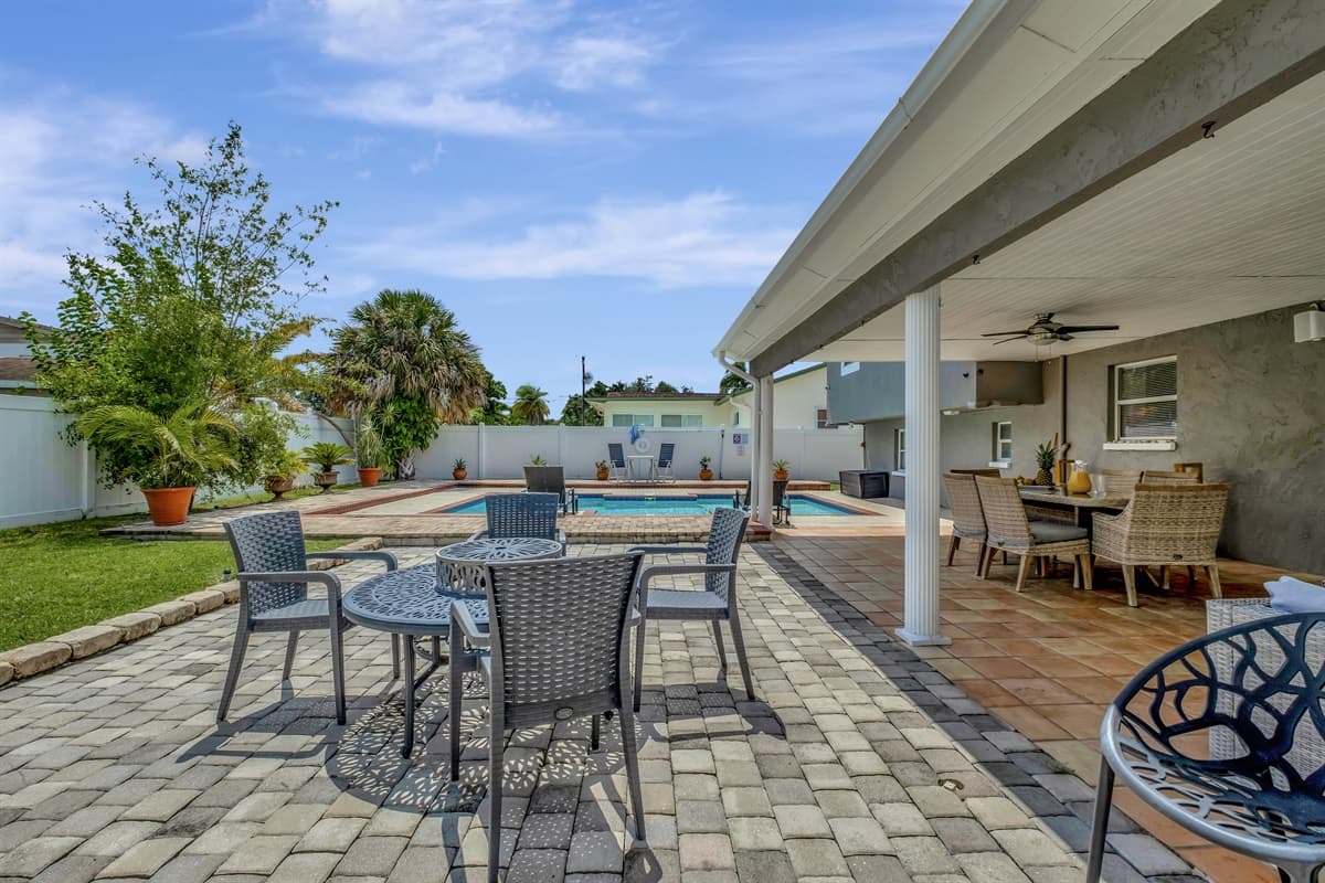 For those who prefer poolside lounging, we offer a comfortable seating area right by the water.