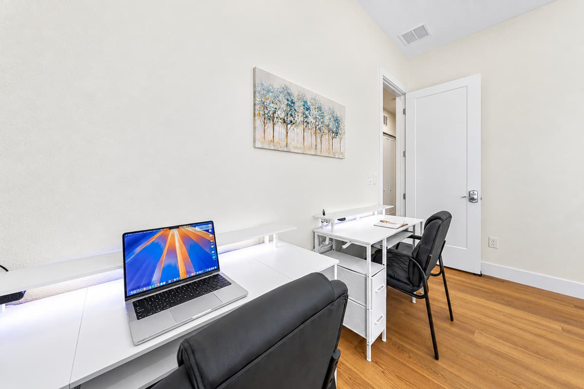 Dedicated workspace area for productivity.