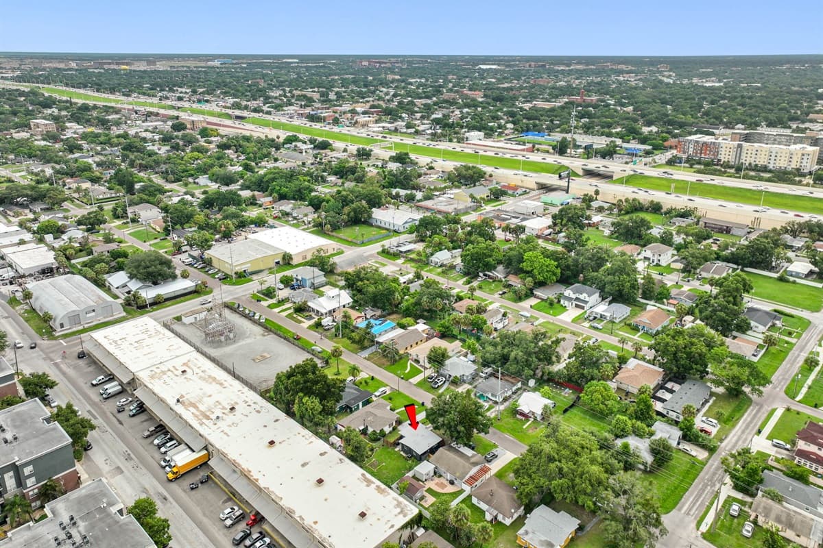 Aerial view of the neighborhood.
